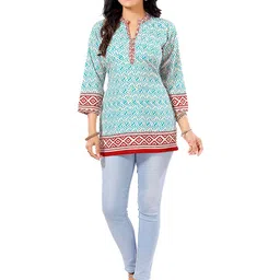 keshubaba Geometric Printed Straight Kurti-27