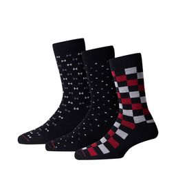 RC. ROYAL CLASS Men Pack Of 3 Black Patterned Calf-Length Socks-39