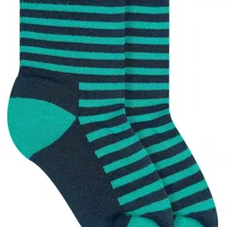 Heelium Kids Pack of 3 Teal Striped Calf Length Socks-image-18