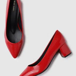 Marc Loire Striped Block Heel Pumps-52
