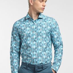 Jack & Jones Men Blue Slim Fit Printed Formal Shirt-image-61