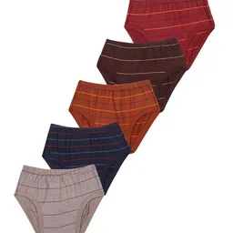 YELLOWDELIGHT Boys Pack of 5 Striped Cotton Briefs YD 535 Boys Stripped Jetty 6-12 M-5P-47