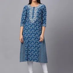 Globus Women Floral Printed Pure Cotton Kurta-49