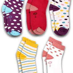 Dollar Socks Kids Pack Of 5 Assorted Cotton Ankle Length Socks-image-80