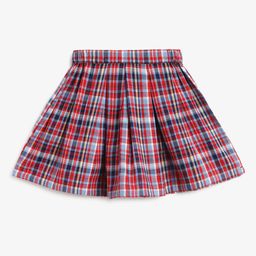 Campana Girls Checked Pure Cotton Gathered Or Pleated A-Line Above Knee Skirt-image-92