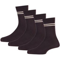 RC. ROYAL CLASS Kids Pack Of 4 Brown Striped Calf-Length Socks-21