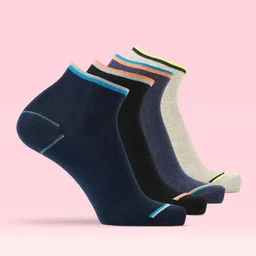 LUX MOZZE Pack Of 4 Assorted Ankle-Length Socks-image-64