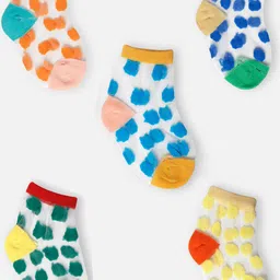 PASSION PETALS Girls Pack Of 5 Assorted Ankle-Length Socks-image-3