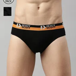 DIXCY SCOTT Men Pack of Solid Pure Cotton Mid-Rise Basic Briefs-picture-30