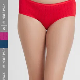 FashionRack Women Pack Of 3 Assorted Printed Cotton Hipster Briefs-image-97