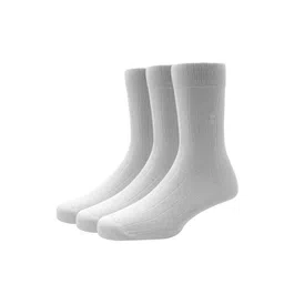 Louis Philippe Mens White Pack of 3 Cotton Full Length Socks-22