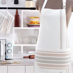 MASPAR Beige Printed Cotton Apron-52