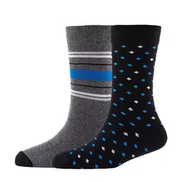 Cotstyle Men Pack Of 2 Patterned Cotton Calf Length Socks-image-1