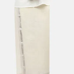 Ramraj Pure Cotton Dhoti With Silver-Toned Zari Border-image-28