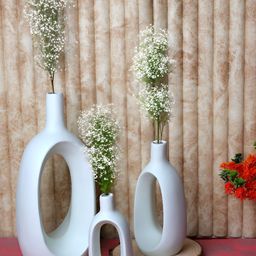GW CREATIONS White 3 Pieces Flower Vases-image-43