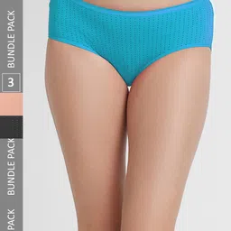 FashionRack Women Pack Of 3 Assorted Printed Cotton Hipster Briefs-image-74
