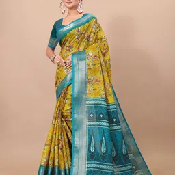 RUNAYA NX Ethnic Motifs Zari Pure Linen Mysore Silk Saree-image-51