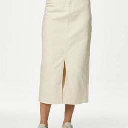 Marks & Spencer Denim Straight Midi Skirt-image-23