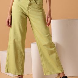 STREET 9 Women Comfort Wide Leg Clean Look Pure Cotton Jeans-picture-45