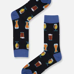 TOFFCRAFT Men Patterned Calf Length Cotton Socks-43