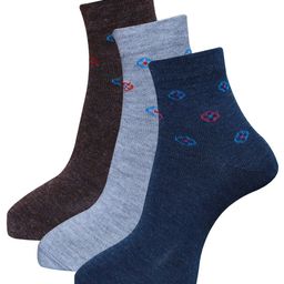 Dollar Socks Men Pack Of 3 Pure Woolen Ankle Length Socks-picture-19