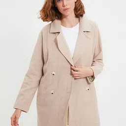 Trendyol Notched Lapel Collar Longline Overcoat-image-7