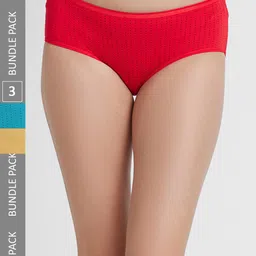 FashionRack Women Pack Of 3 Assorted Printed Cotton Hipster Briefs-image-56