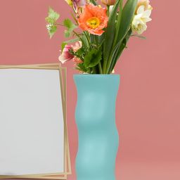 LASAKI Piper Aqua Blue Ceramic Flower Flower Vase-image-57