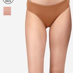 Soie Women Pack of 2 Solid Mid-Rise Cotton Briefs 2BF-24PACK 1-PACK 1-17