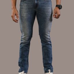 The Roadster Lifestyle Co. Blue Men Comfort Slim Fit Heavy Fade Stretchable Jeans-image-85