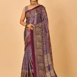 NIRMAL CREATION Floral Pure Crepe Saree-image-53