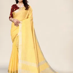 ALAGINI Zari Pure Linen Chanderi Saree-40