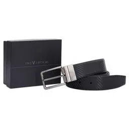 THe VerTicaL Men Textured Genuine Leather Reversible Formal Belt-image-24