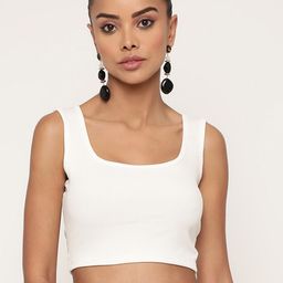 Sugathari White Sheen Bralette Crop Top-image-61
