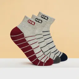 Ajile by Pantaloons Men Pack Of 3 Striped Ankle-Length Socks-image-63