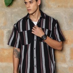 The Roadster Lifestyle Co. Vertical Striped Pure Cotton Premium Oversized Shirt-picture-41
