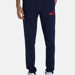 Puma Men Navy Blue Solid Slim Fit Cotton Trackpants-image-23