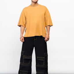 FREAKINS Men Black Relaxed Fit High-Rise Pure Cotton Cargo Jeans-image-65