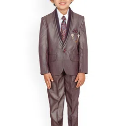 DKGF FASHION Boys Burgundy 4-Piece Party Suit-image-74