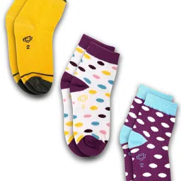 Dollar Socks Kids Pack Of 3 Assorted Ankle-Length Socks-45