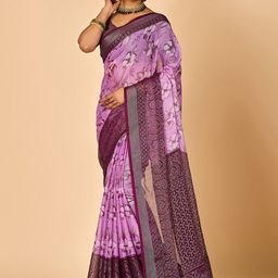 NIRMAL CREATION Floral Printed Zari Saree-image-13