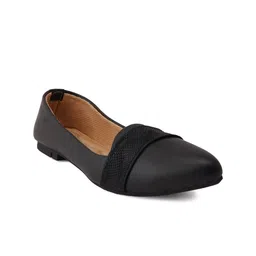 SCENTRA Women Black Textured Strap Ballerina Flats-picture-45