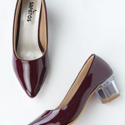 SAPATOS Solid Pointed Toe Block Pumps-56