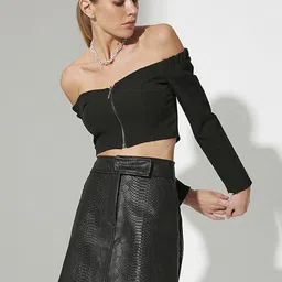 Trendyol Textured A-Line Mini Skirt-image-9