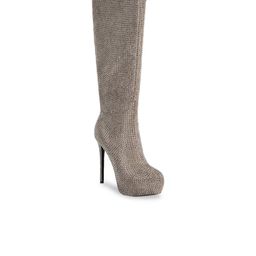 London Rag Women Brown Taupe Embellished Stiletto Calf Regular Boots-14