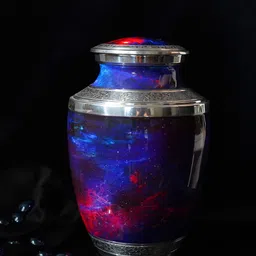 Folkstorys Blue & Red Galaxy Decorative Urn-image-79