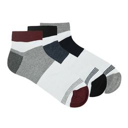 Mast & Harbour Men Pack of 3 Striped Ankle Length Cotton Socks-31