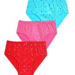 YELLOWDELIGHT Pack of 3 Printed Cotton Inner-Elastic  Briefs YD 611 Kiruthika (w) jetty S-0
