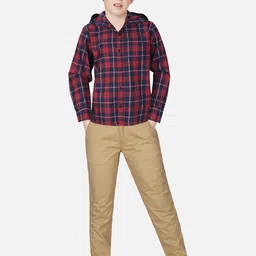 Gini and Jony Boys Tartan Checked Cotton Casual Shirt-image-75