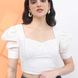 Tokyo Talkies Embroidered Sweetheart Neck Crop Top-image-44